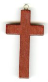 1 42x24mm Mahogany Wood Cross Pendant